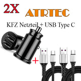2X 5A Schnellladegerät Mini Dual USB Autoladegerät + Kabel für Handy Top Quality
