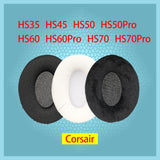 Schwarze Ohrpolster aus Mesh-Velours für Corsair HS35, HS45, HS50, HS60 und HS70