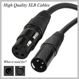 1M XLR Cable Audio Line 3Pin XLR Male to Female Microphone Extension Cable