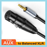 3,5 mm Kabel XLR-Buchse auf AUX für Computer, Telefon, Lautsprecher, Verstärker