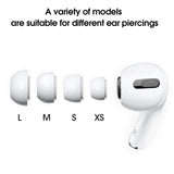 Ohrstöpsel für Apple AirPods PRO / PRO 2 Aufsätze Silikon  XS-L Weiß 1 Set