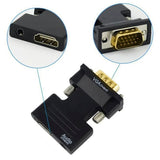 HDMI to VGA Adapter 1080p Converter HDTV for Beamer PC Laptop 3,5mm Audio cable