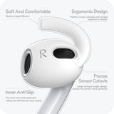 Ohrbügel Ohrpolster Ohrstöpsel für Apple AirPods 3 Tips Silikon Weiß 2 Paar
