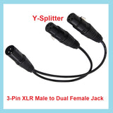 3-poliger XLR-Stecker auf Dual-Buchse kabel Y-Splitter Verlängerungsadapter