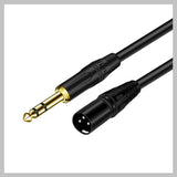 Jack 6.3 TRS to XLR Cable, Symmetrical 6.35 mm Stereo Jack to XLR 1,8m