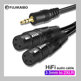 1M XLR Cable 3.5mm to XLR Aux Audio Cord TRS Stereo Male to 2XLR Male