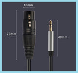 3,5 mm Kabel XLR-Buchse auf AUX für Computer, Telefon, Lautsprecher, Verstärker