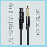1M 3,5 mm auf Mini-XLR-Buchse Stereo-Audiokabel 3,5mm auf 6,35mm XLR aufio kabel