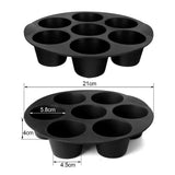 Muffinformen für 7 Tassen, Airfryer-Silikon-Cupcake-Form für 3,5 bis 5,8 l, anti