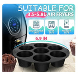 Muffinformen für 7 Tassen, Airfryer-Silikon-Cupcake-Form für 3,5 bis 5,8 l, anti