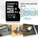 Kingston Micro SD-Karte Class10 Flash Speicherkarte canvas UHS-I 100MB/s  32GB