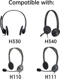 Ear Pads Foam for Logitech H330/H340/H110/H111/H390/H600/H609/H760 2 Pairs