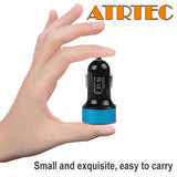 ATRTEC Dual USB 5V 3.1A schnelles Autoladegerät Telefonadapter LED Anzeige charg