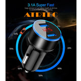 ATRTEC Dual USB 5V 3.1A schnelles Autoladegerät Telefonadapter LED Anzeige charg