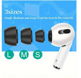 Ear pads for AirPods PRO / PRO 2, ear caps earplugs 3 pairs S/M/L Black