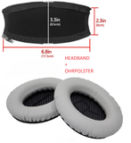 OHRPOLSTER + Kopfband für Bose QC35 QC15 QC45 QC25 35 II (QC35 ii) wireless AE2
