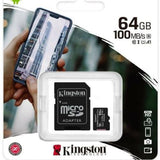 Kingston Micro SD-Karte Class10 Flash Speicherkarte canvas UHS-I 100MB/s  64GBGB