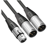 50cm 1 XLR-Buchse auf 2 XLR-Stecker Mikrofon Stecker Y Splitter Kabel