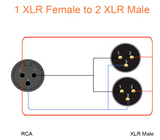 50cm 1 XLR-Buchse auf 2 XLR-Stecker Mikrofon Stecker Y Splitter Kabel