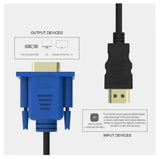 HDMI-VGA Stecker HD-15 Stecker 15Pin Video Adapter Kabel für HDTV PC 1M