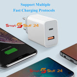 Dual Schnellladegerät Netzteil für iPhone 13/12/11/XR/XS/X/8/7/SE PD Netzteil CE