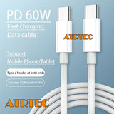 2M Ladekabel USB C zu USB C 60W Schnell PD iPad Samsung MacBook Huawei Xiaomi 2M