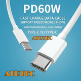 2M Ladekabel USB C zu USB C 60W Schnell PD iPad Samsung MacBook Huawei Xiaomi 2M