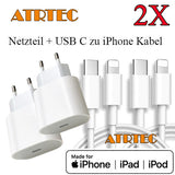 Schnellladegerät USB-C auf iPhone für iPhone 13 12 X XR XS Ladekabel Netzteil PD