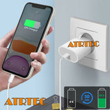 1 PD Schnellladegerät USB-C+Typ C auf Type C kabel für Samsung iPhone Huawei