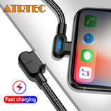 3X LED Winkel 90 Grad Fast Ladekabel für iPhone 14 13 12 11 Pro X XR XS 8 7 6 Plus