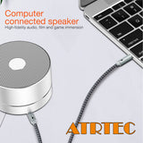 ATRTEC 3,5mm Klinke Lautsprecher Audiokabel für JBL Kopfhörer Auto 1,2mAUX Cable