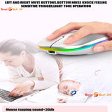 USB WLAN Maus für Computer Notebook MAC Wiederaufladbare LED Weiß