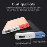ROCK 5000 mAh Power Bank,tragbares dünnes iPhone Samsung Xiaomi Metal Alloy