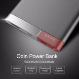 ROCK 5000 mAh Power Bank,tragbares dünnes iPhone Samsung Xiaomi Metal Alloy
