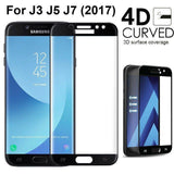 Gebogenes 4D ausgeglichenes Glas für Samsung J3 J5 J7 Displayschutzfolien