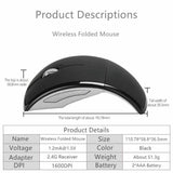 Wireless kabellos Maus 2.4G optische faltbar Mini Mäuse USB Nano Empfänger Mouse