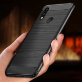 Huawei P20 Lite Fall Abdeckung Carbon zurück Stoßfest Silikon TPU Schutzhüllen