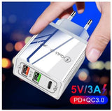 20W USB C + 2 USB Schnellladegerät Netzteil für iPhone 13/12/11/XR/XS/X/8/7/SE