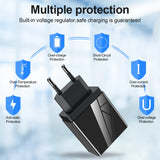 Schnellladegerät 3 USB Port 5V 3A Netzteil Adapter für Handy PC Stecker LED Weiß
