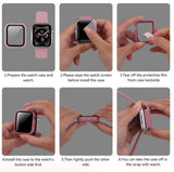 Hülle+Glas Schutzhülle kompatibel mit Apple iWatch Series 1 2 3 4 5 6 SE 7 case