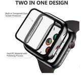 Hülle+Glas Schutzhülle kompatibel mit Apple iWatch Series 1 2 3 4 5 6 SE 7 case