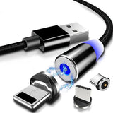3 in 1 Magnetisch Ladekabel für iPhone Samsung Huawei Xiaomi Nokia LG Fast LED