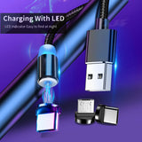 3 in 1 Magnetisch Ladekabel für iPhone Samsung Huawei Xiaomi Nokia LG Fast LED
