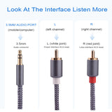 1M Audio Kabel 3,5 mm Klinke auf 2xCinch RCA Cinch zu AUX Klinke Jack 1M