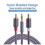 5M Audio Kabel 3,5 mm Klinke auf 2xCinch RCA Chinch zu AUX Klinke Jack 5M