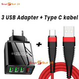 USB C Ladekabel für Samsung Huawei Xiaomi LG Nokia schnellladen +  LED Netzteil