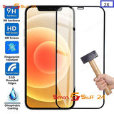 2 STÜCK ECHT Schutzglas für Apple iPhone 14 13 12 11 X XR XS 9D VOLL GLAS 9H